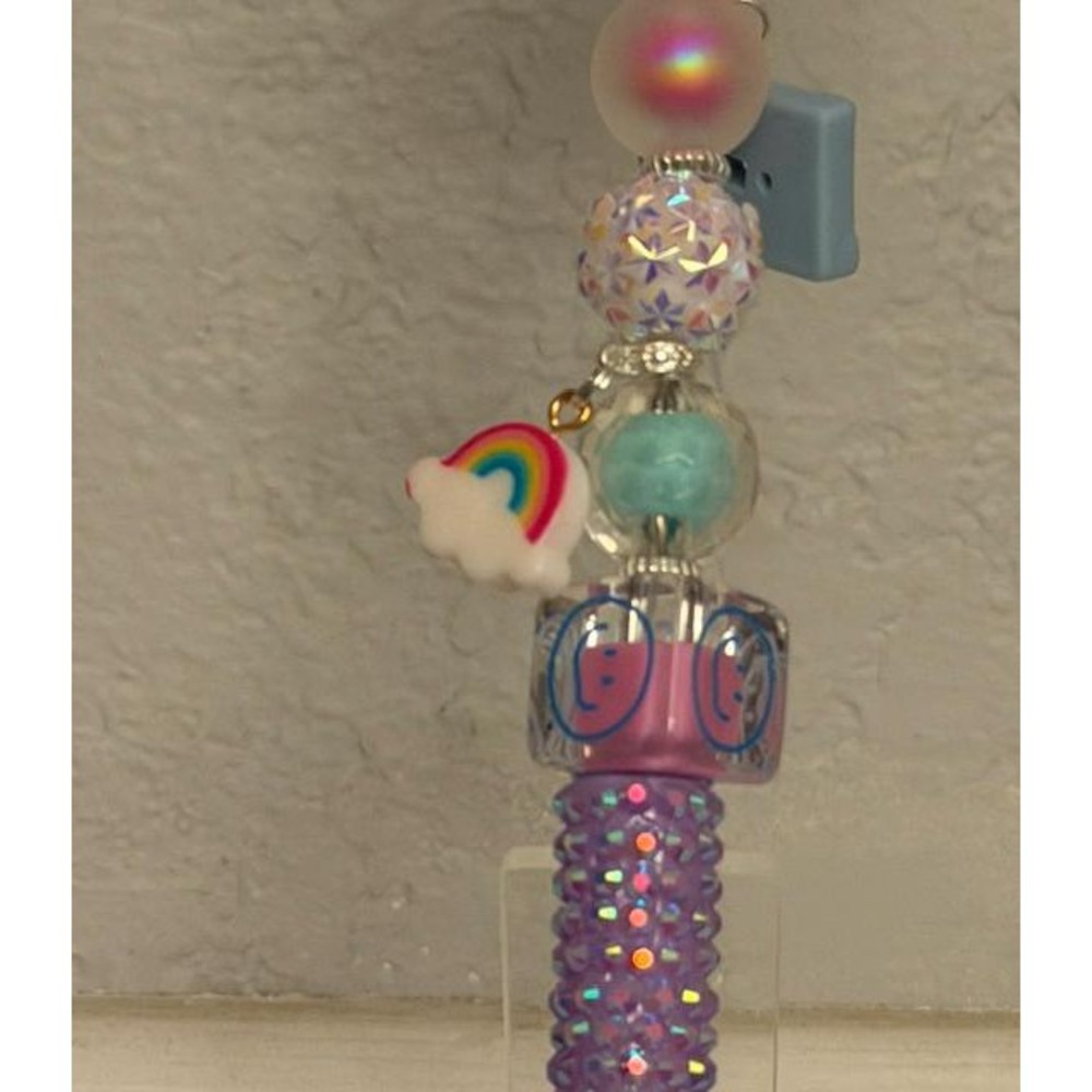 80s Inspired Beaded Pen | Retro Beaded Pen | Handmade Pen | Gift for Her - Picture 2 of 3